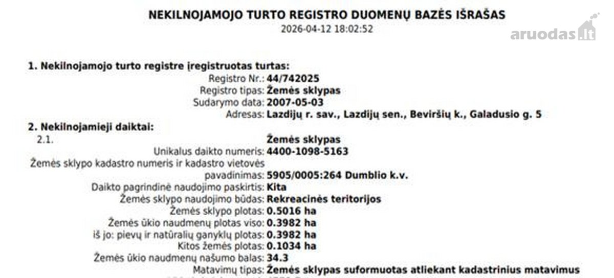 Parduodamas rekreacinės paskirties 50 arų - nuotraukos Nr. 9