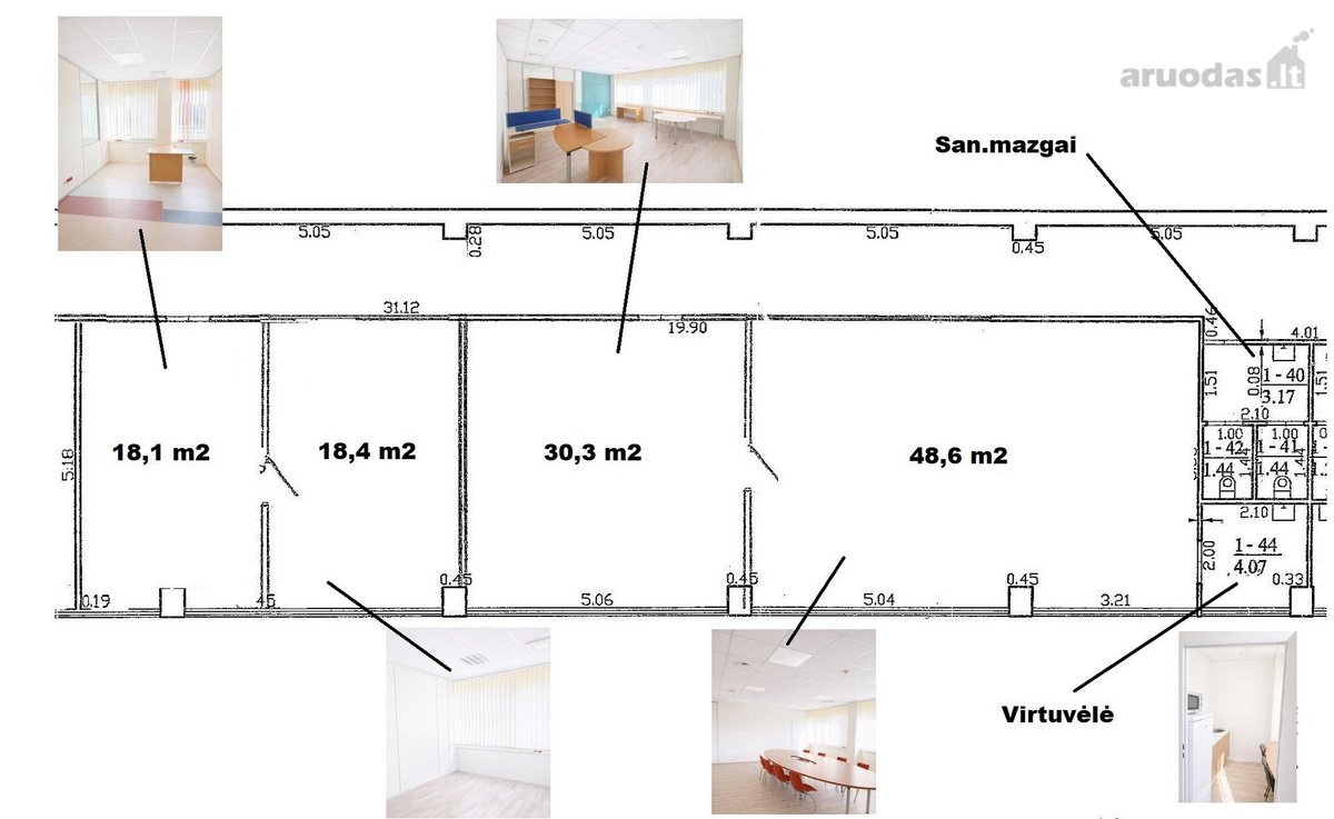 Išnuomojamos įvairaus išplanavimo biuro - nuotraukos Nr. 22
