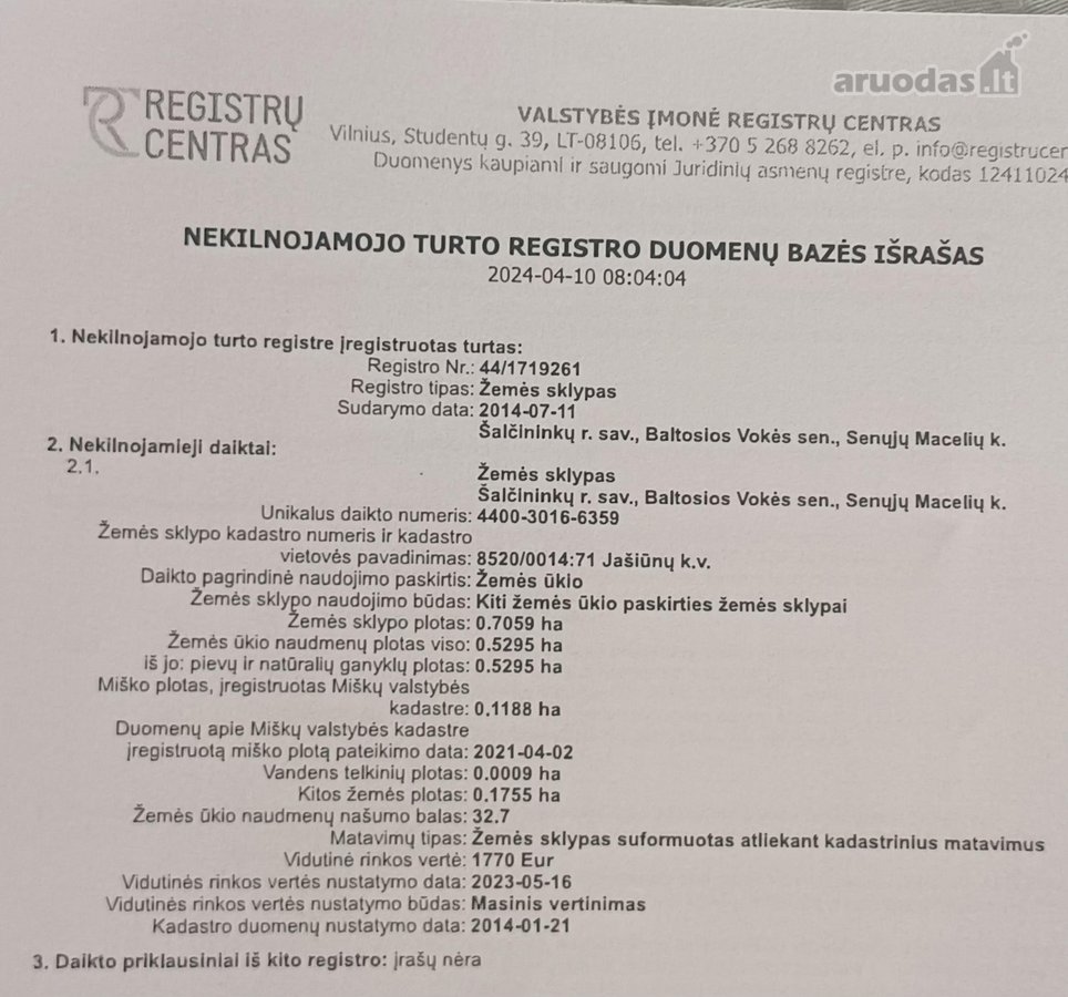 Parduodami u žemės ūkio sklypai 0.7059 ha - nuotraukos Nr. 3