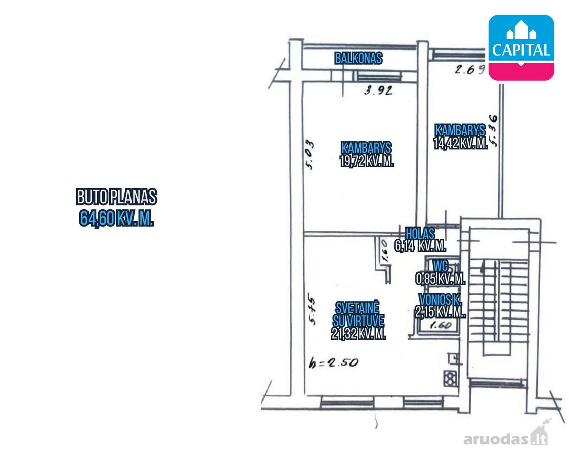 Parduodamas 3 K. Butas Joniškio Miesto Centre - nuotraukos Nr. 13