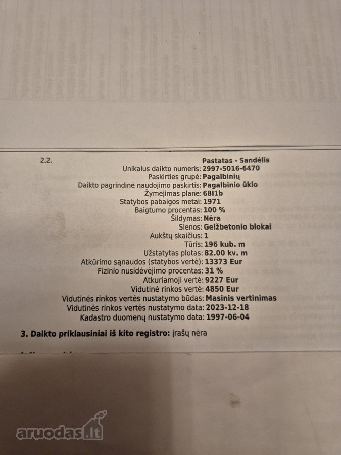 Parduodamas pastatas-sandėlis, itin atokioje - nuotraukos Nr. 6