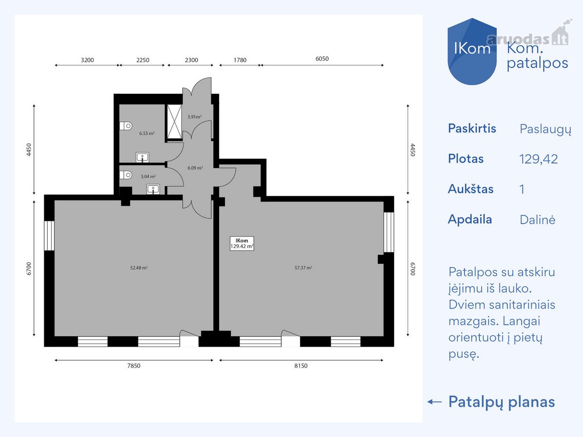 Parduodamas komercinės patalpos, 129.42 kv. m - nuotraukos Nr. 3