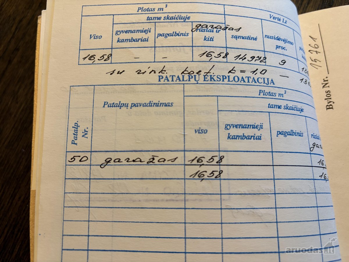 Parduodamas garažas su rūsiu. Bendras plotas - nuotraukos Nr. 2