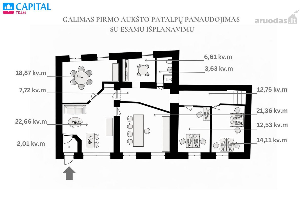 Parduodamos 149 Kv. M Komercinės Patalpos - nuotraukos Nr. 33