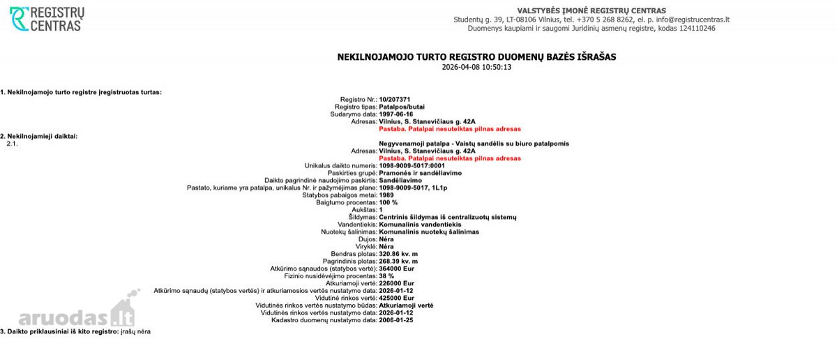 Parduodamos 300 kv. m sandėliavimo paskirties - nuotraukos Nr. 2
