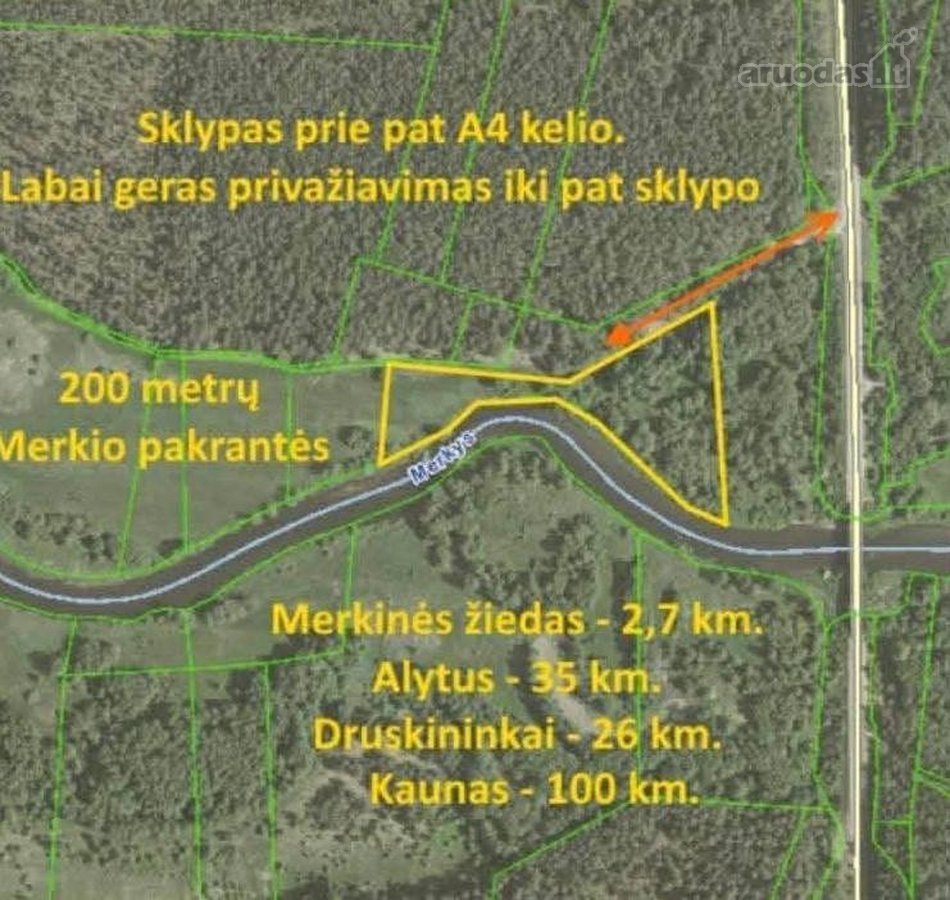 Unikalus sklypas su 200 metrų Merkio pakrante.  - nuotraukos Nr. 6