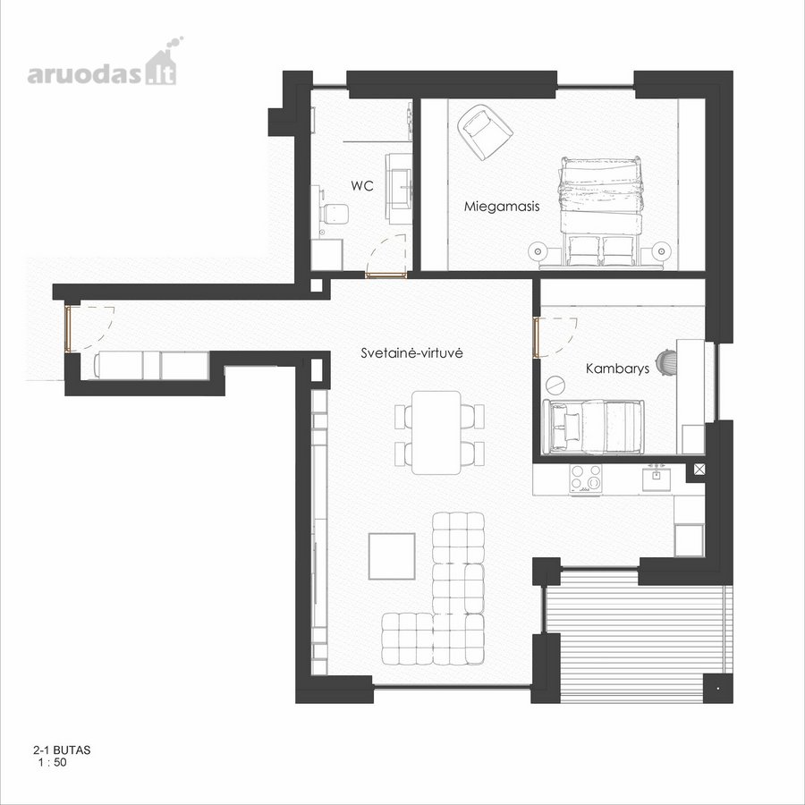 Butas parduodamas naujos statybos projekte - nuotraukos Nr. 7