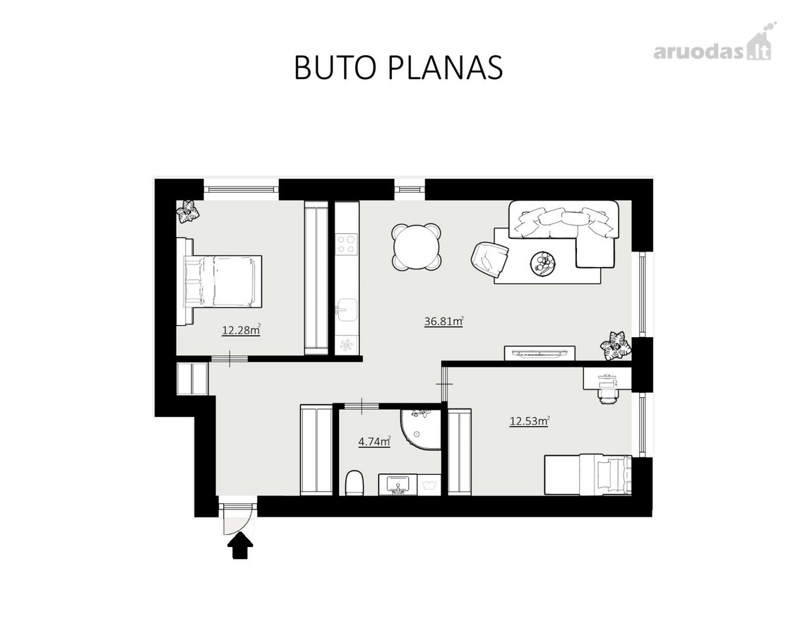 Parduodamas patogiai suplanuotas 3-jų - nuotraukos Nr. 5