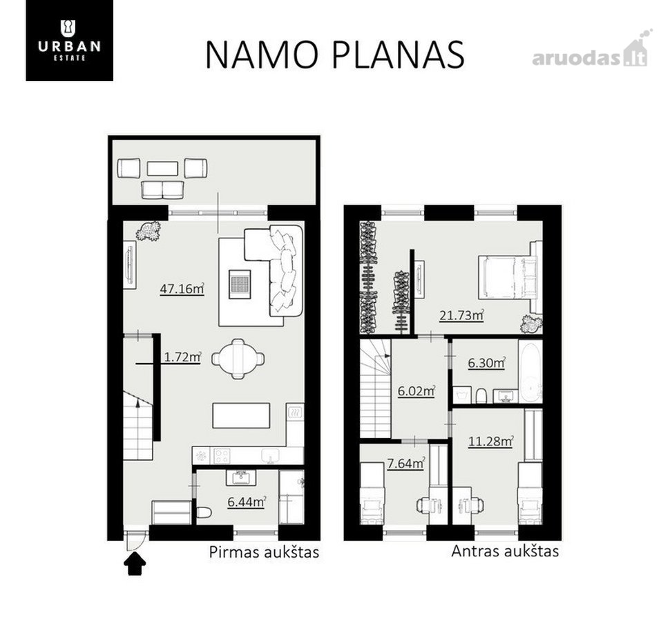Jaukiai Ir Stilingai Įrengti Erdvūs Namai - nuotraukos Nr. 26