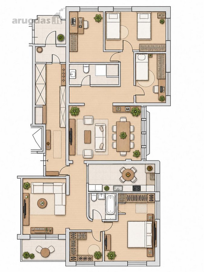 Išskirtinis 6+1 kambarių butas 140 m² su - nuotraukos Nr. 29