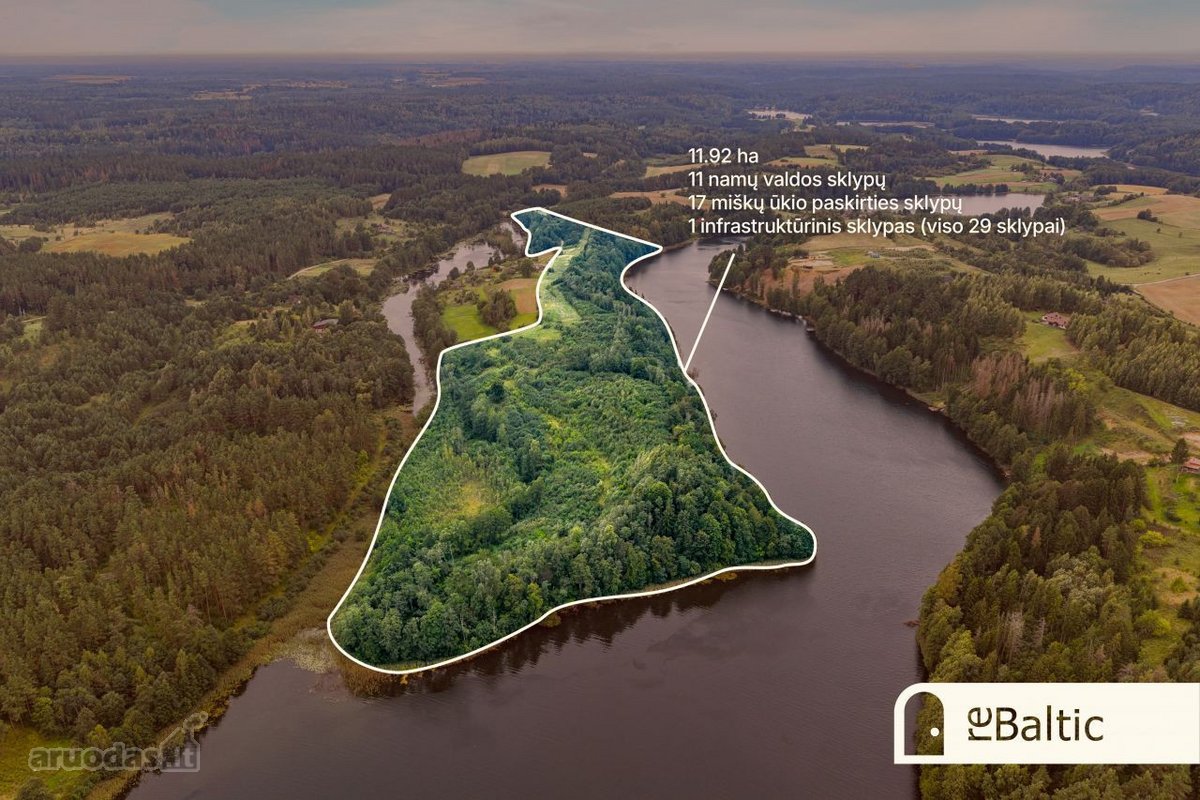 Unikalus 11 gyvenamųjų sklypų masyvas Ilgių