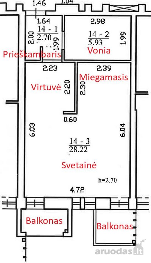 Parduodamas šviesus studijos tipo butas - nuotraukos Nr. 16