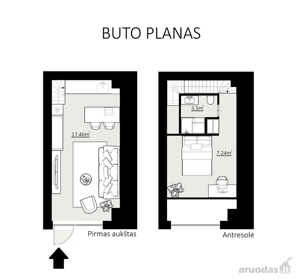 Parduodamas Stilingas Loftas 28 Kv. M. Su - nuotraukos Nr. 18