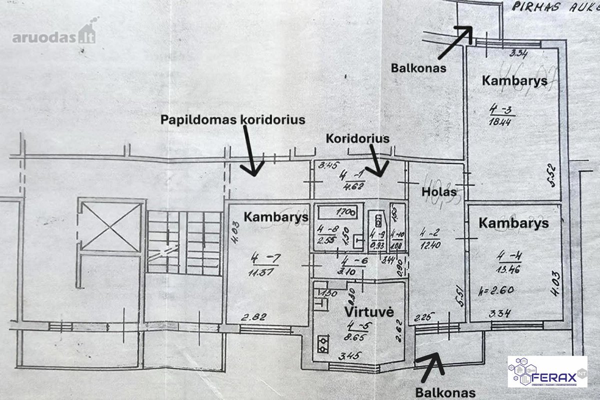 Parduodamas 3 kambarių butas su holu Bandužių - nuotraukos Nr. 18