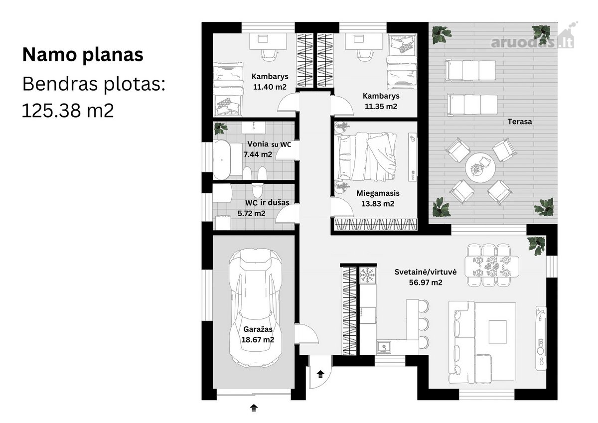 Parduodamas Puikaus Išplanavimo, Naujos - nuotraukos Nr. 10