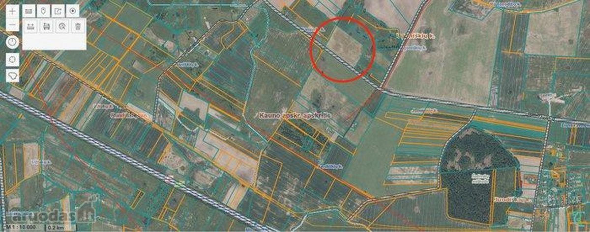 Sklypas 3,6 ha, prie kelio, yra nuovaža, 37,9 - nuotraukos Nr. 2
