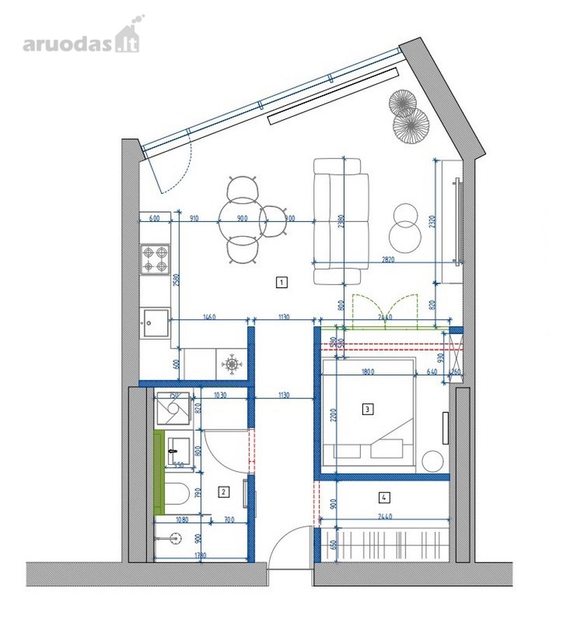 Parduodami erdvūs 2 k., 50,15 kv. m poilsio - nuotraukos Nr. 3