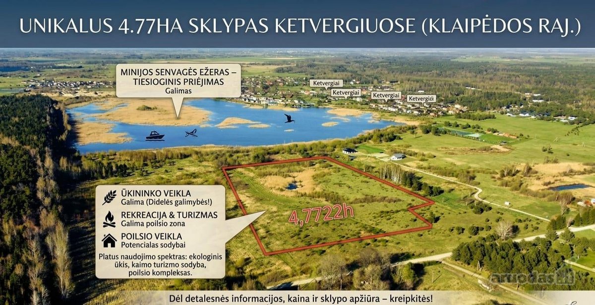 Išskirtinis 4,7 Ha Sklypas Klaipėdos Raj.