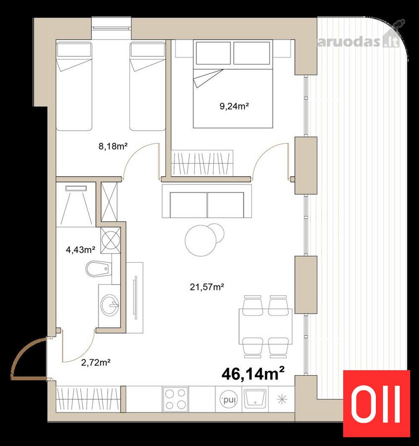 Labai Kokybiškai Įrengti 3 Kambarių - nuotraukos Nr. 6