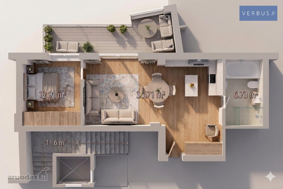 //Išskirtiniai 2 kambarių apartamentai su - nuotraukos Nr. 11