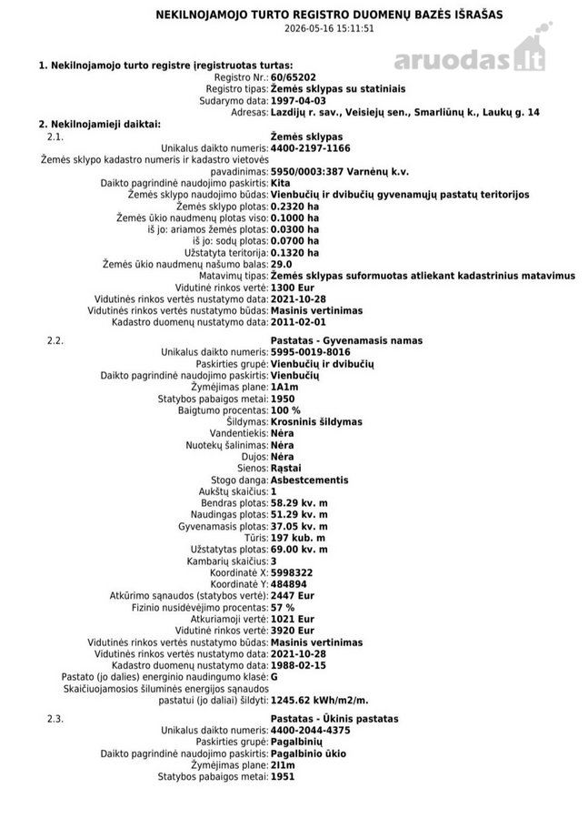 Parduodama namų valda su pamatais Lazdijų - nuotraukos Nr. 2