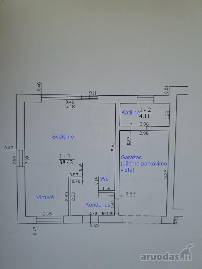 3 miegamųjų kotedžas / butas su garažu - nuotraukos Nr. 38