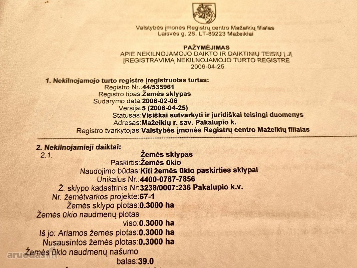 Parduodamas žemės sklypas 30 arų ir šalia 35 - nuotraukos Nr. 2