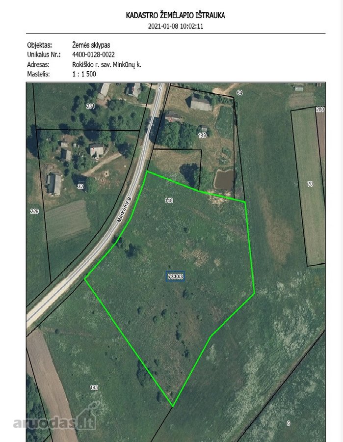 Parduodamas 1,56 ha žemės ūkio paskirties