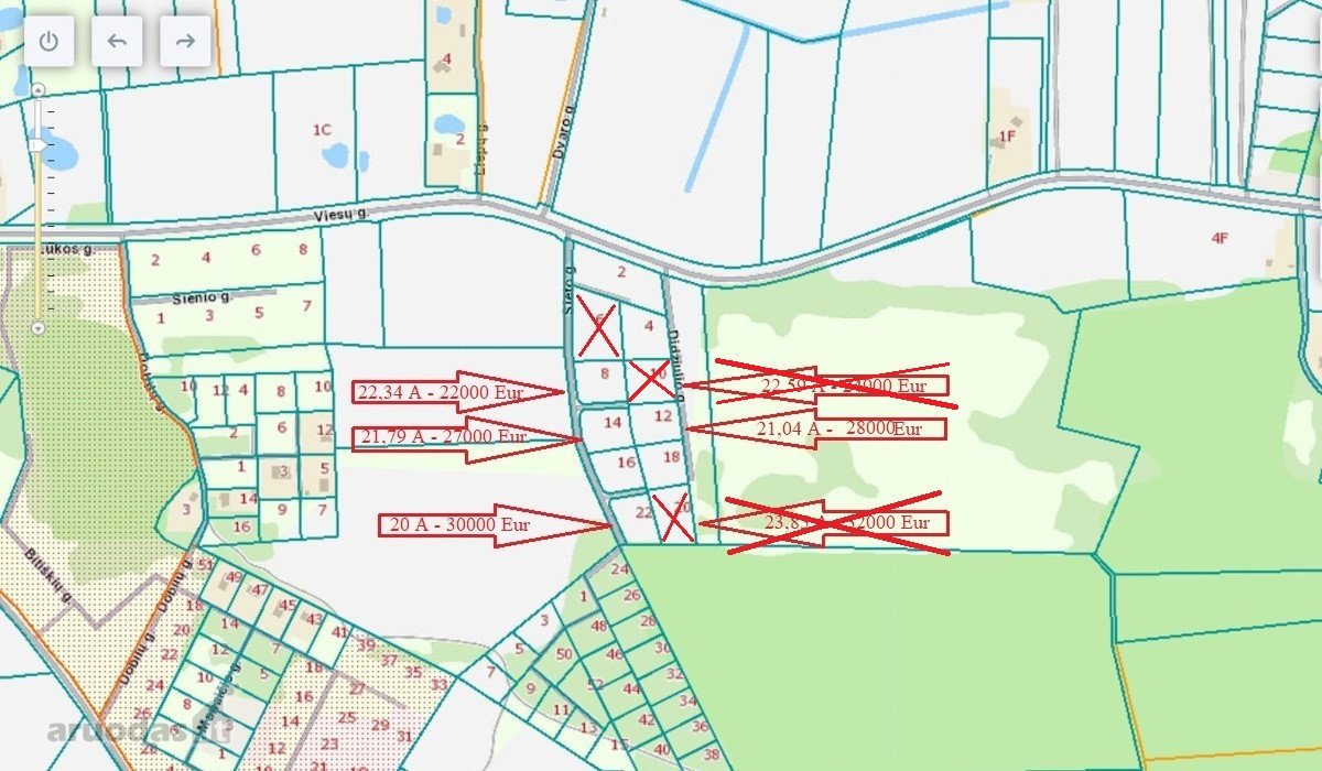 Parduodami 4 Sklypai 9 Km Nuo Trakų, Netoli