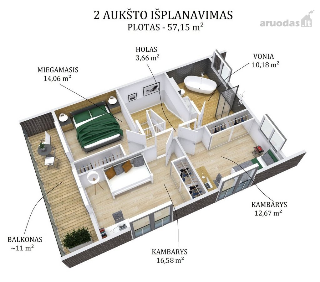 Parduodami 2 Butai / Kotedžai Dvibučiame A+ - nuotraukos Nr. 16
