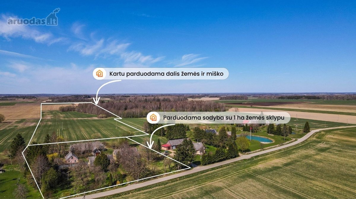 Parduodama erdvi sodyba ramioje kaimiškoje