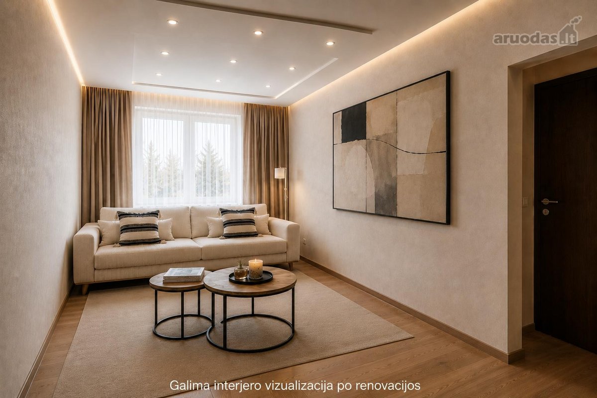 Parduodamas šviesus 2 kambarių butas Šiaulių