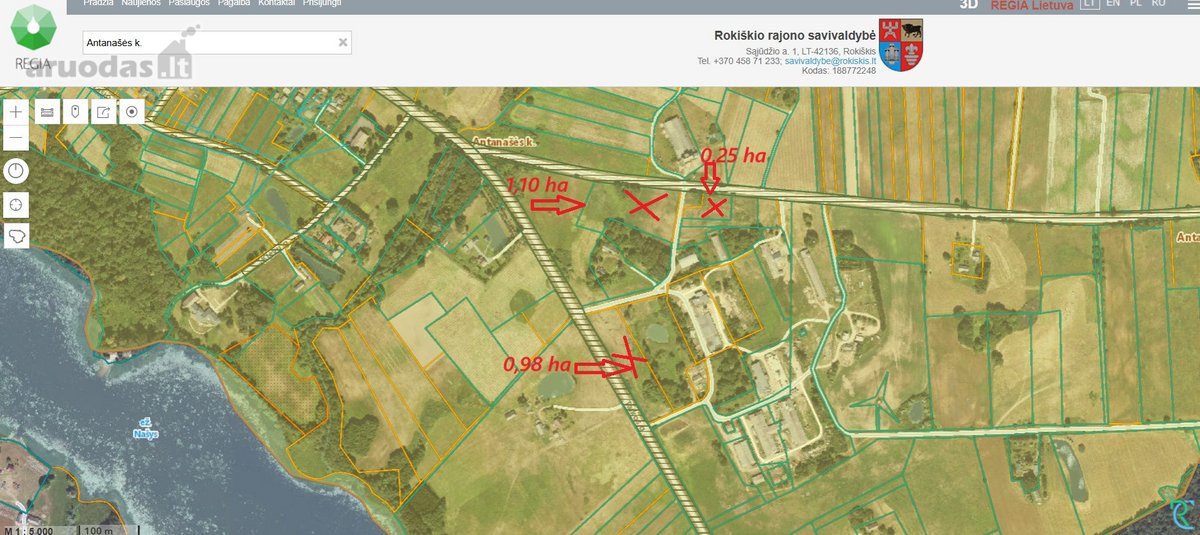 Obelių sen. parduodamas 2,33 ha žemės ūkio