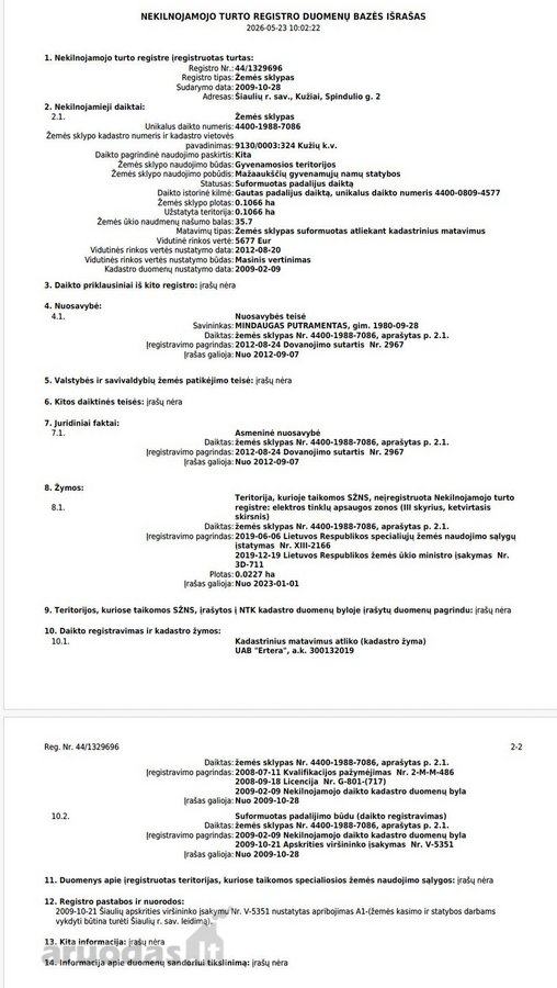 Parduodamas 10,66 arų namų valdos sklypas - nuotraukos Nr. 2