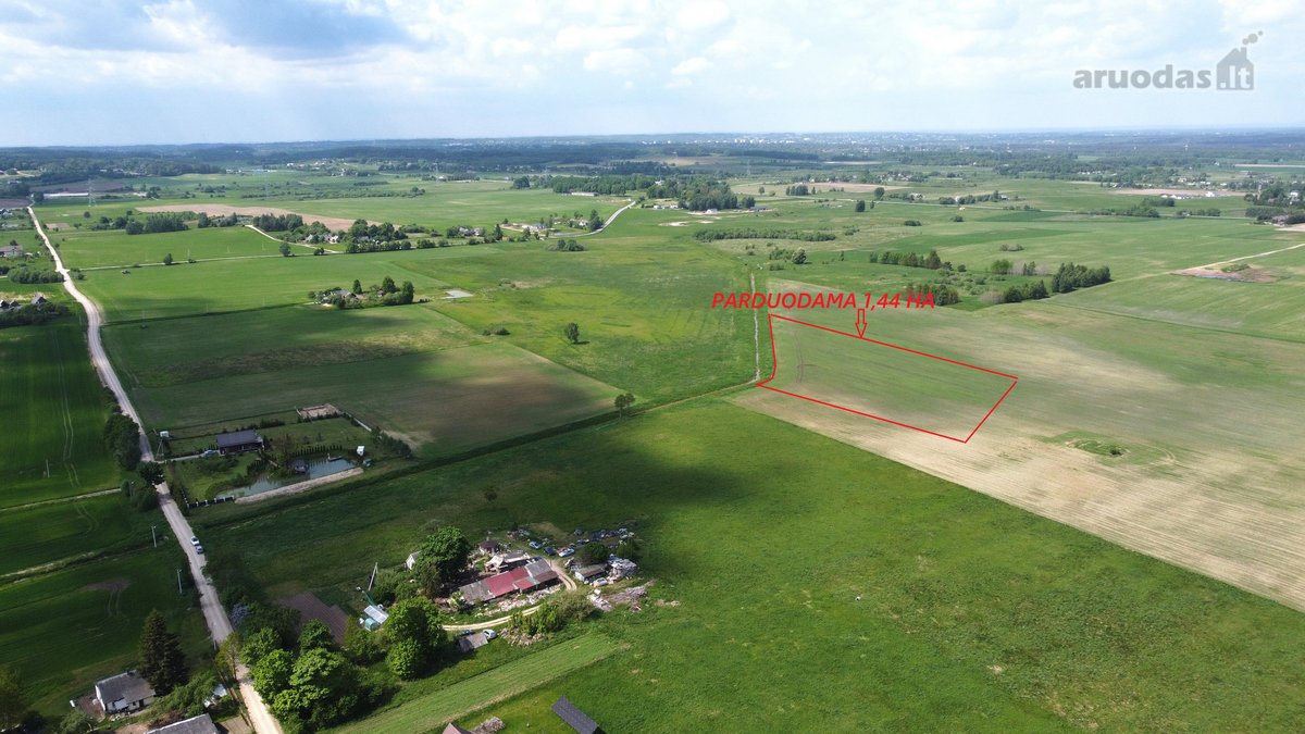 Parduodama 1,44 ha, žemės ūkio paskirties