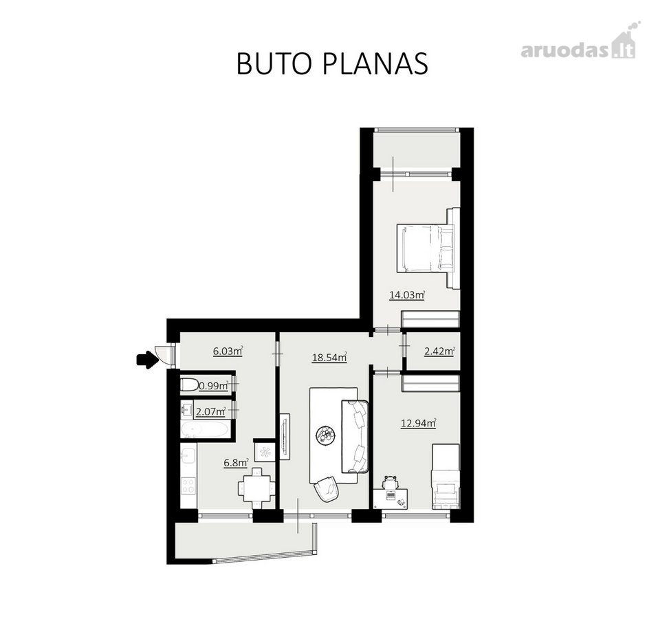 Parduodamas 3 kambarių butas Žirmūnuose! - nuotraukos Nr. 20