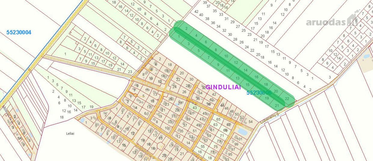 Parduodamas 22 namų valdų sklypų kvartalas + - nuotraukos Nr. 2