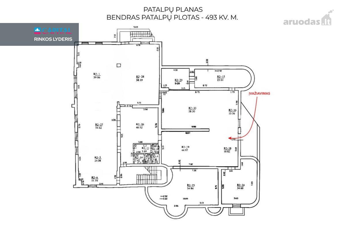 Nuomojamos 493 kv. m komercinės patalpos - nuotraukos Nr. 12
