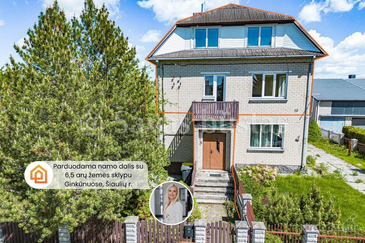 Parduodama namo dalis su 6,5 arų žemės sklypu