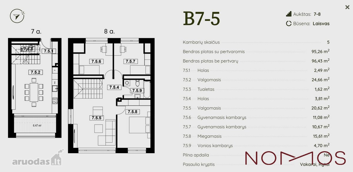 Premium Butas Per Kelis Aukštus Su Vaizdu Į - nuotraukos Nr. 2