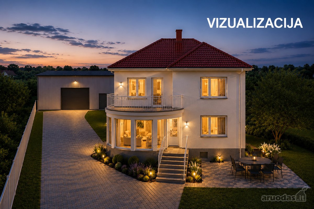 Erdvus Namas Su Ūkiniu Pastatu, Garažu Ir