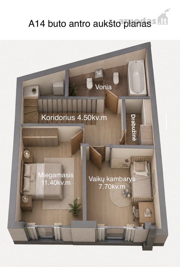 Parduodamas butas per 2 aukštus - nuotraukos Nr. 6