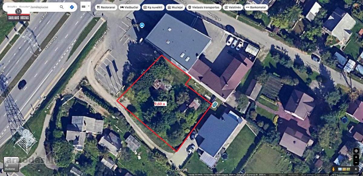 Parduodamas labai geroje vietoje sklypas 9,60