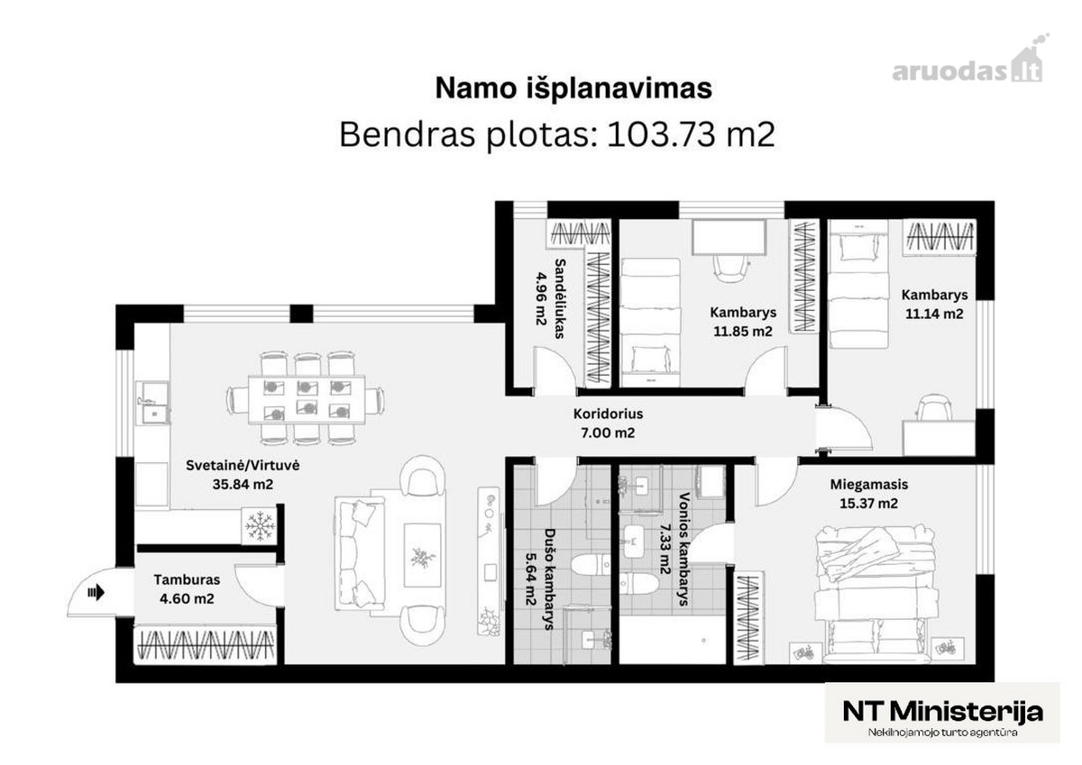 Parduodamas Puikaus Išplanavimo, Naujos - nuotraukos Nr. 4