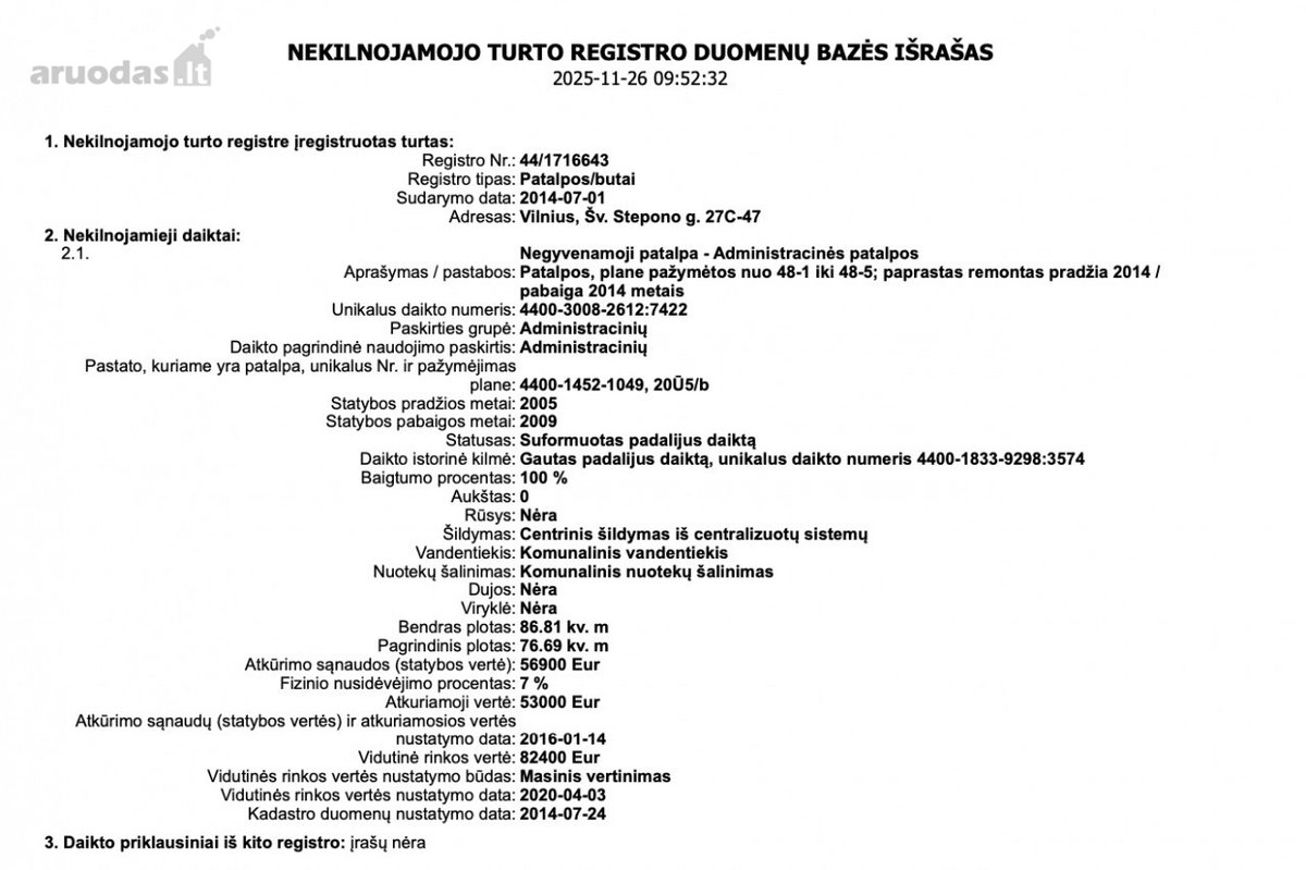 Parduodamos stilingos biuro patalpos Vilniaus - nuotraukos Nr. 18