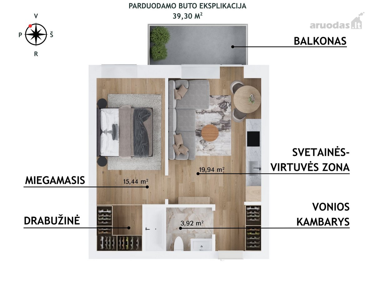 Parduodamas butas su balkonu strateginėje - nuotraukos Nr. 22