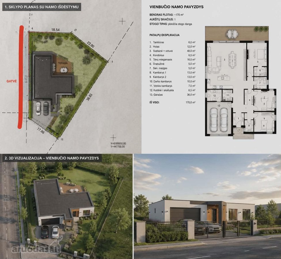 Parduodamas 13,41 aro sklypas aušrinės g. 12, - nuotraukos Nr. 2