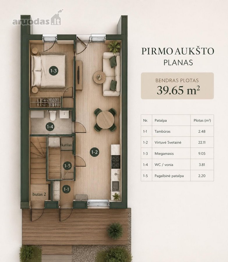 Parduodamas Stilingai Įrengtas 2 Kambarių - nuotraukos Nr. 20