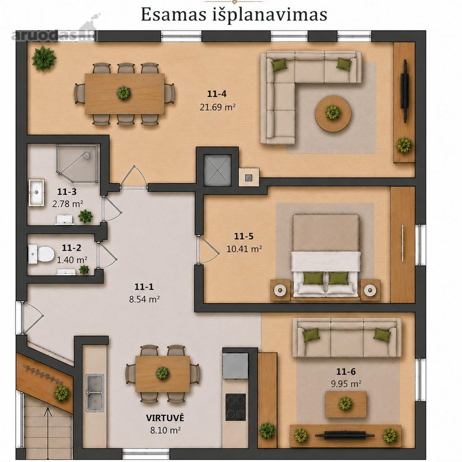 Parduodama namo dalis su nuosavu 2.5 arų - nuotraukos Nr. 19