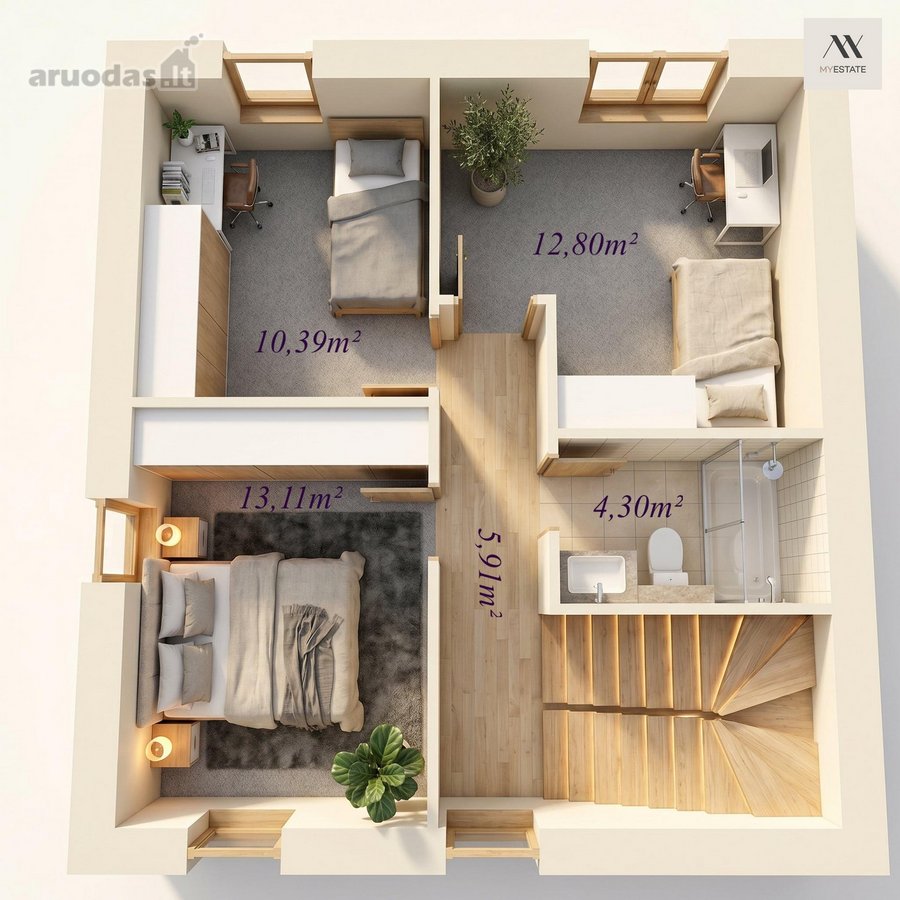 Šiuolaikinės architektūros kotedžas - nuotraukos Nr. 13